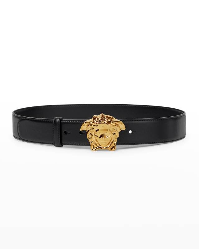La Medusa Buckle Leather Belt